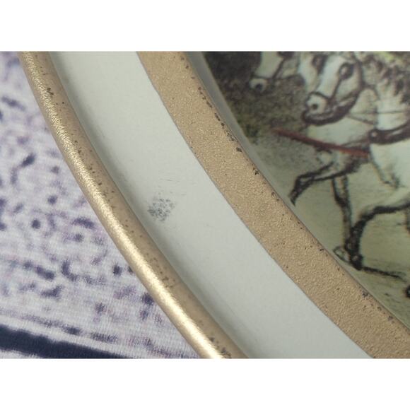 Vintage Currier and Ives Oval Metal Serving Trays 1868 - Picture 10 of 13